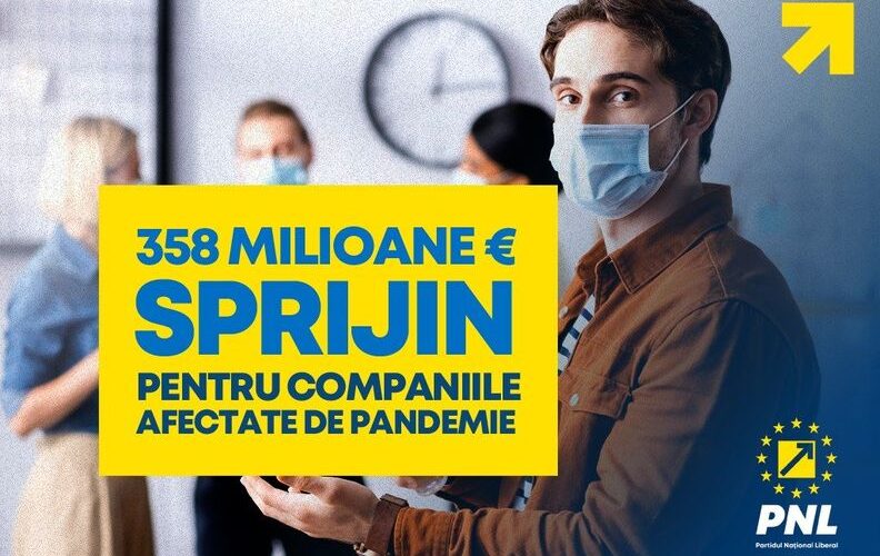 Partidul Național Liberal! 358 milioane de euro, sprijin pentru companiile afectate de pandemie!