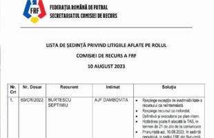 AJF DÃ¢mboviÈ›a! Comisia de Recurs FRF a respins recursul lui Septimiu Burtescu !