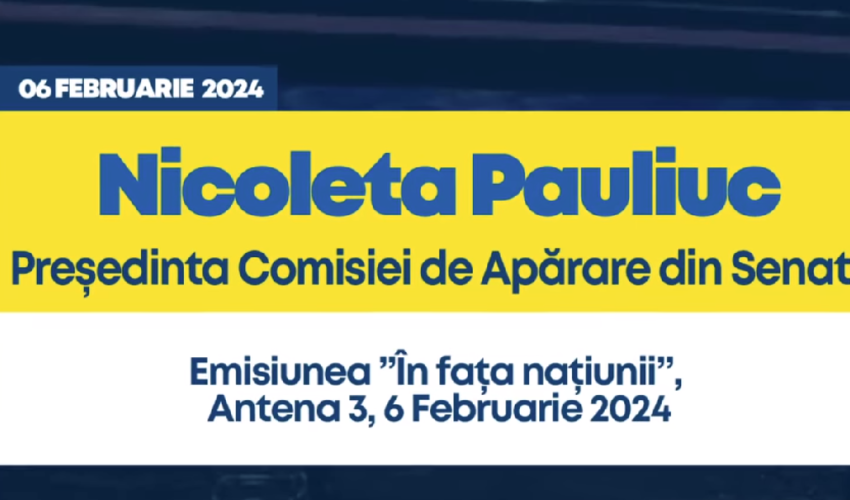 Nicoleta Pauliuc (PNL)! Românii nu trebuie să fie panicați, nu există motive de panică!